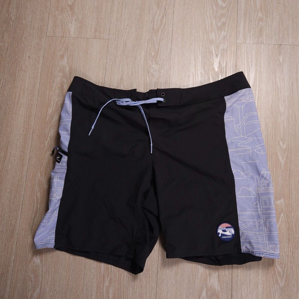 Decathlon Shorts Mens L-XL Black Purple Paris 2024 Olympics Activewear Worker